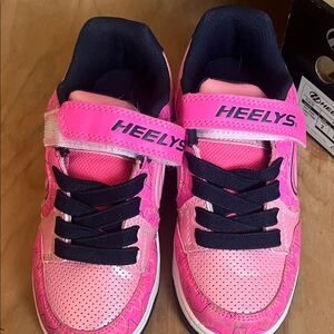 Heelys barely used  Pink and Navy Velcro Strap  Sneakers